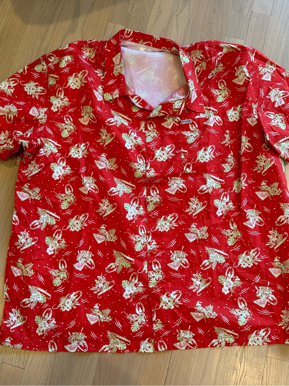 Columbia Red Performance Fishing Gear Short-Sleeve Button Shirt